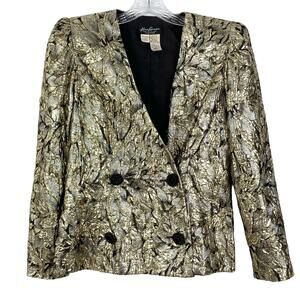 KAREN LAWRENCE BY MATTHEW Blazer 6 True Vintage Gold Shiny 4 Big Jewel Buttons